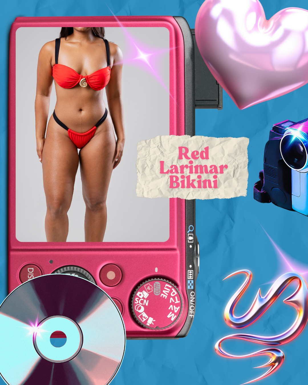 ❤️ Red Larimar Swim & Sandal Bundle